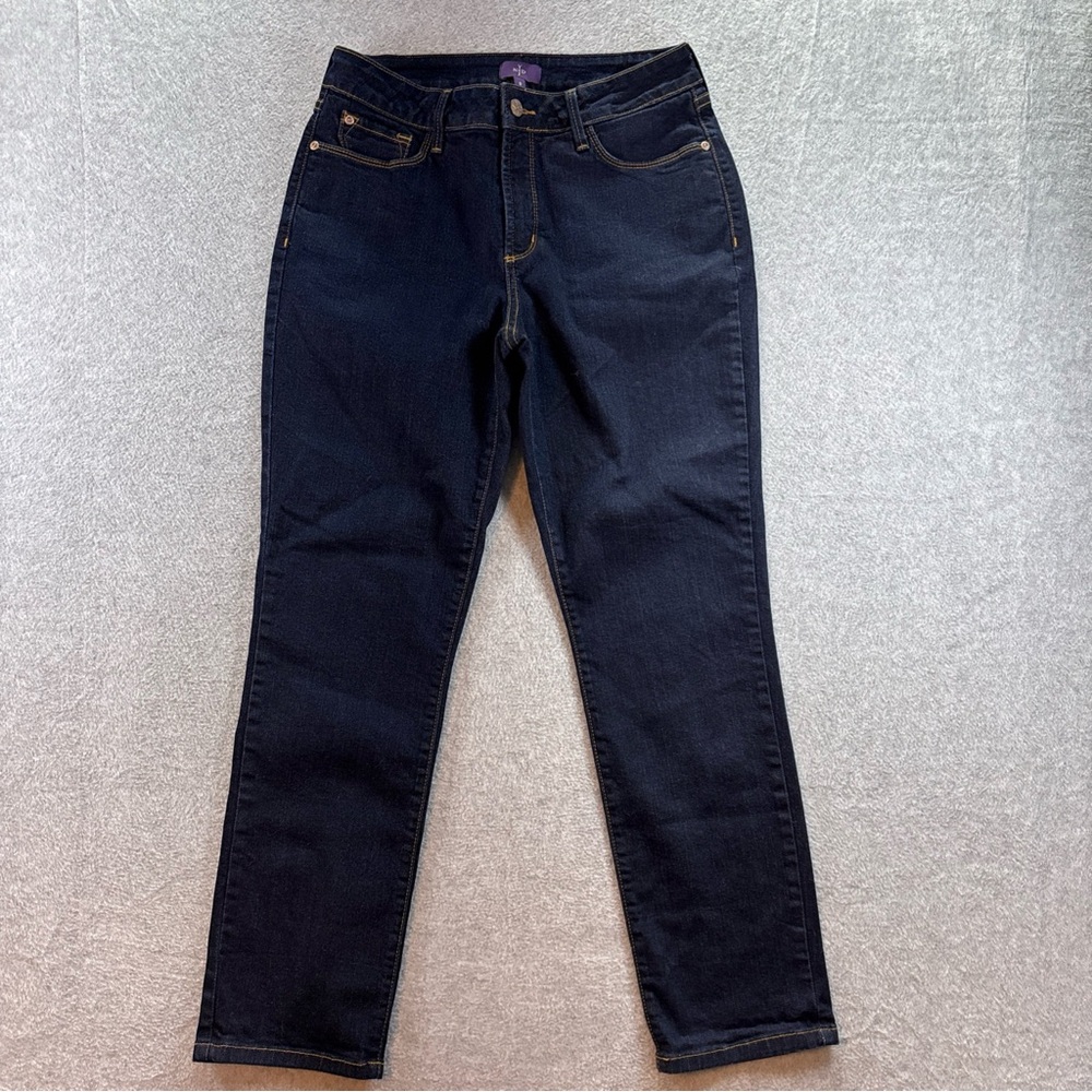 NYDJ Ankle Women's size 8 Jeans Lift X Tuck Technology Relaxed, Dark wash